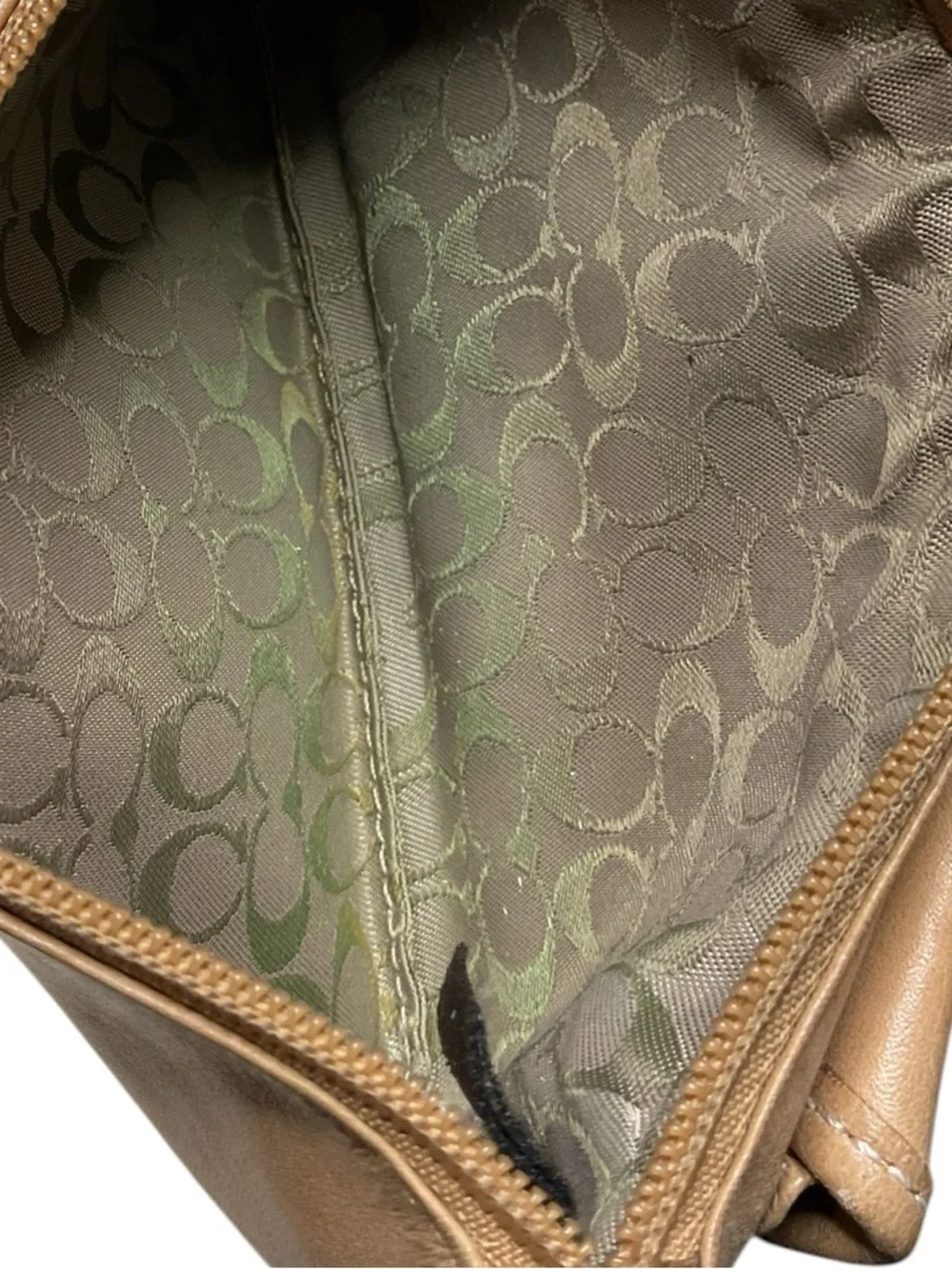 Coach Brown Leather Wristlet Clutch Wallet Small Zip Pouch